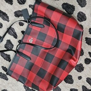 Coach rare buffalo plaid tote